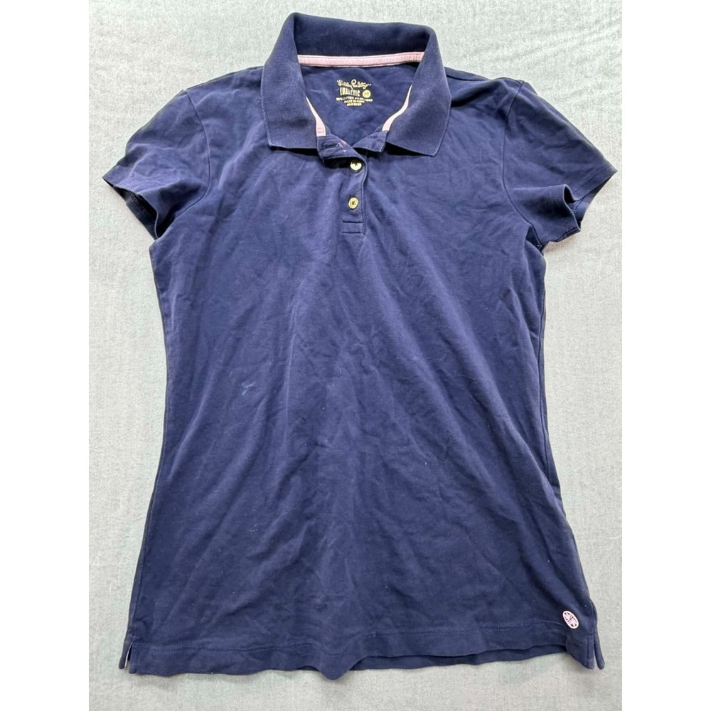 Lilly Pulitzer‎ Luxletic Women Polo Shirt Blue Purple Size Medium Golf Tennis